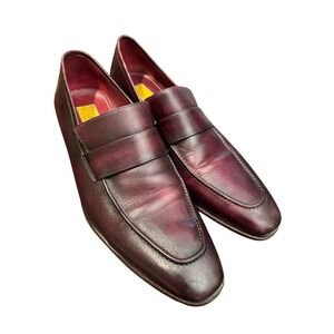 Paul Parkman Men's‎ Loafers Brown Red Clad Leather Size 44 US 11 Office #S39-1